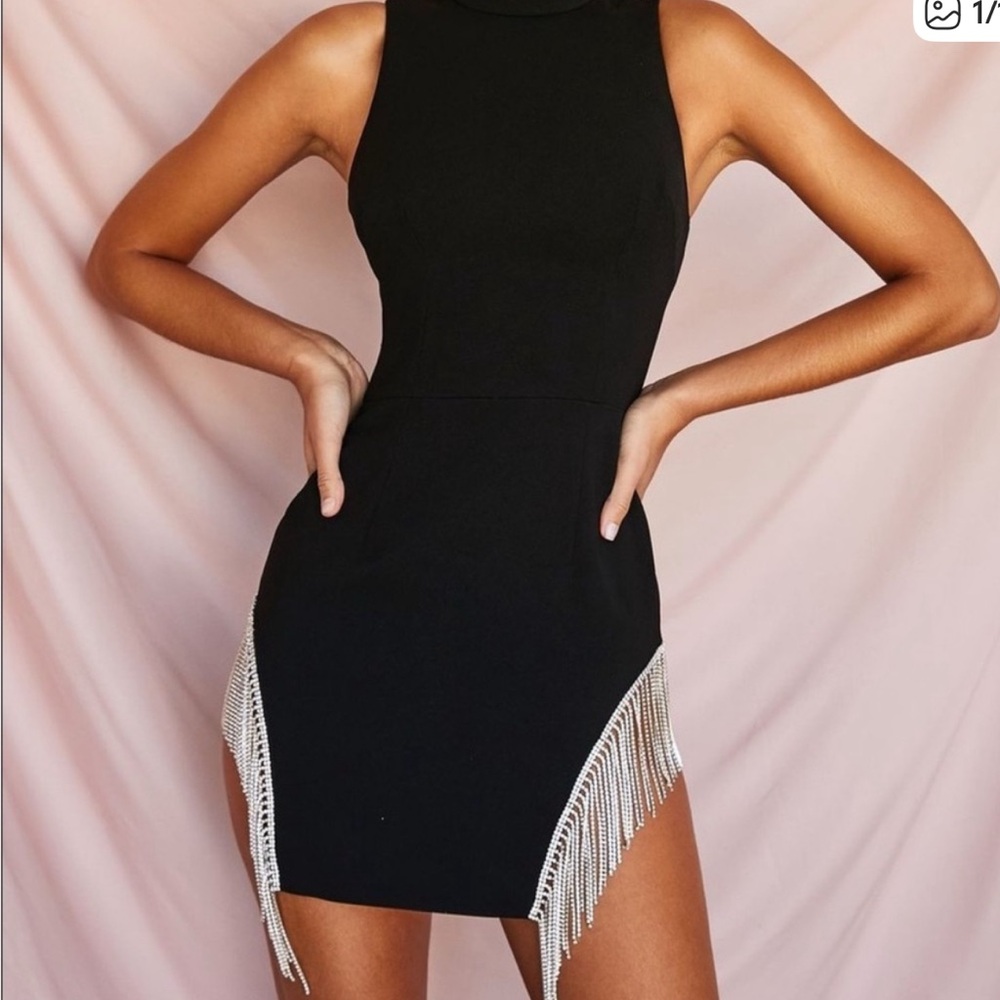 House of cb crystal slit dress